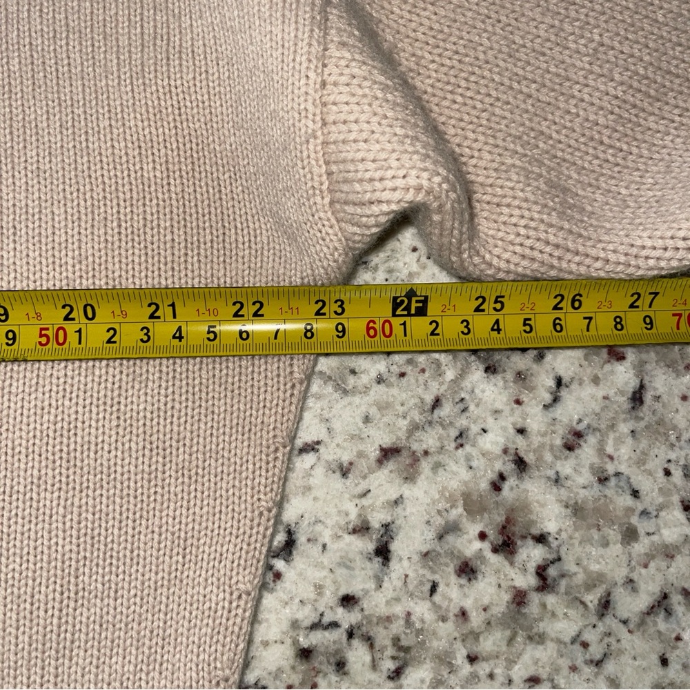 Ann Taylor Cashmere Wool Blend Size Large Tan Sweater Oatmeal Boat Neck Cable - Picture 8 of 9